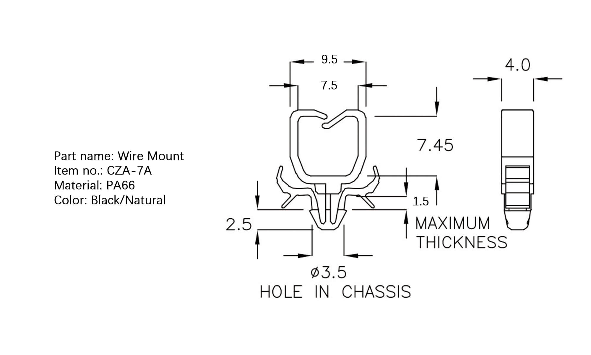 Plastic Wire Mount CZA-7A